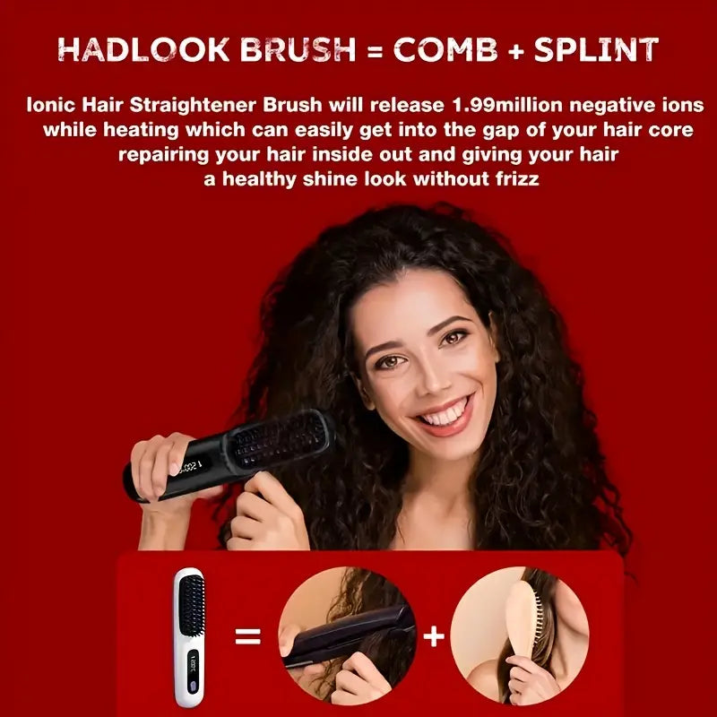 💇‍♀️🔥 Portable Wireless Hair Straightener Comb