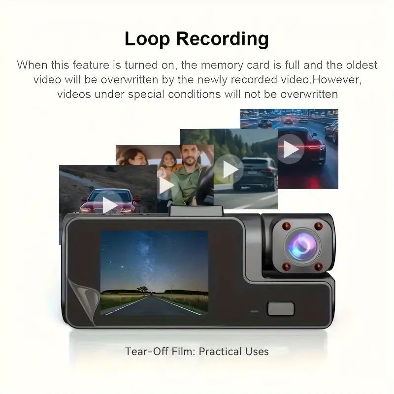 🚘🎥 1080P Triple Camera Dash Cam
