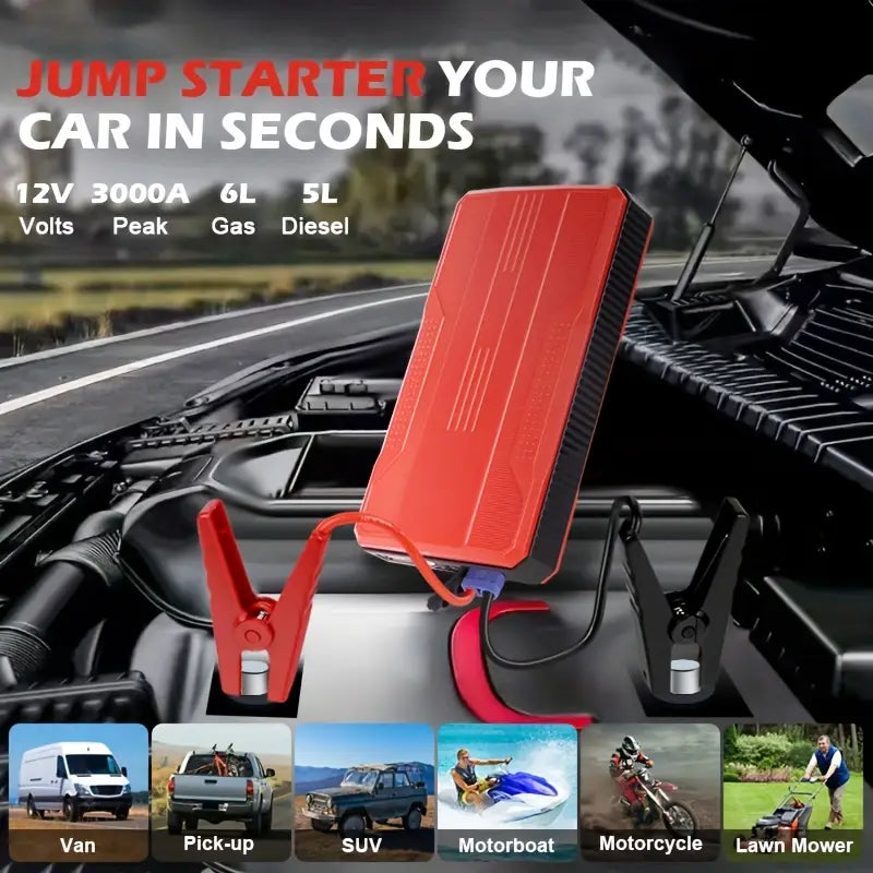 Portable Car Jump Starter & Emergency Power Bank 🔋🚗