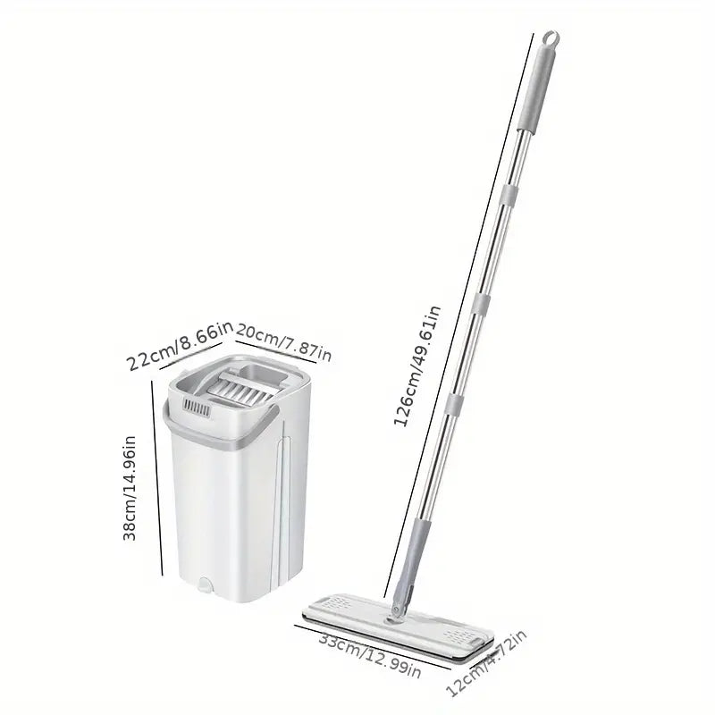 🧹💧 Hands-Free Flat Dust Mop with Bucket