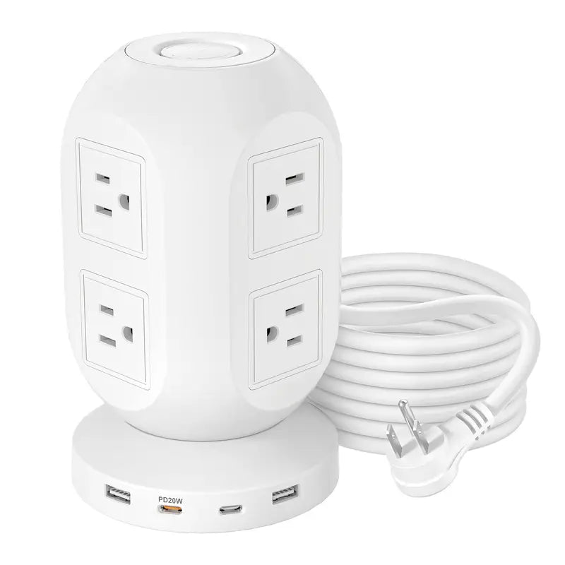 Flat Plug Power Board with USB/USB-C & Surge Protection – Multi-Port Extension for Home & Office ⚡🔌