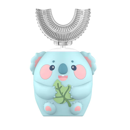 360° Sonic Electric Toothbrush U Shape Rechargeable for Kids Children Automatic Silicone Tooth Brush Smart Timer Blue Light IPX7