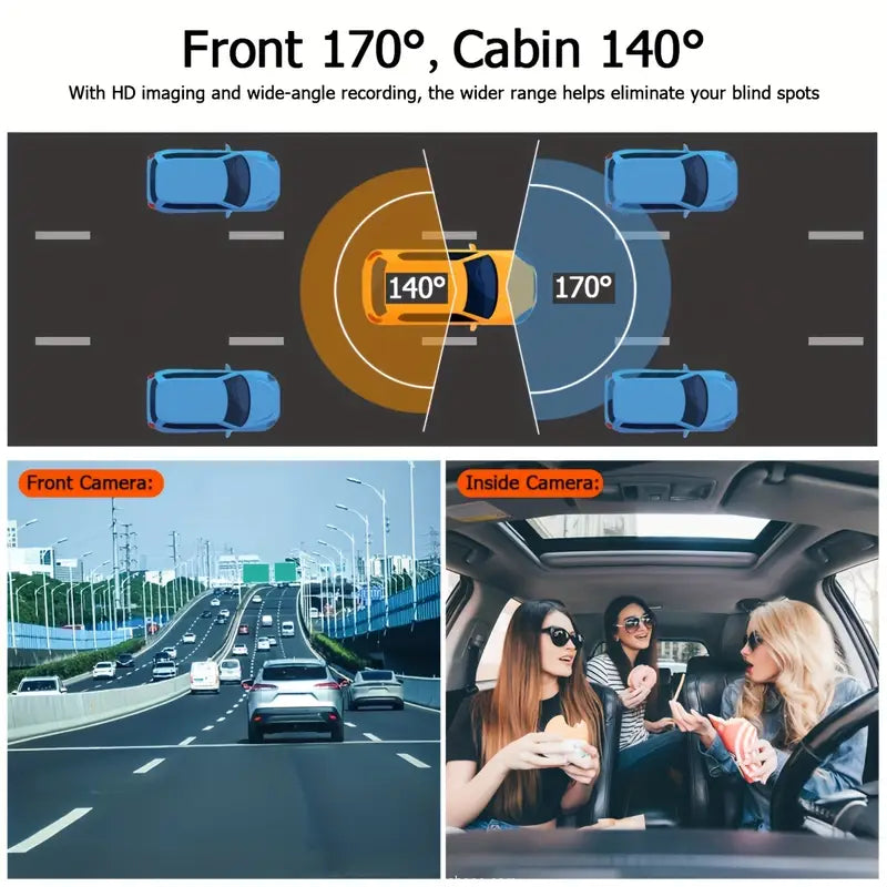 🚘🎥 1080P Triple Camera Dash Cam