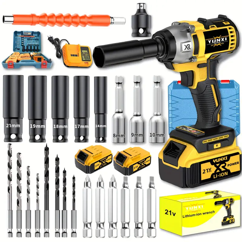 21V Cordless Impact Wrench Kit 🔧⚡