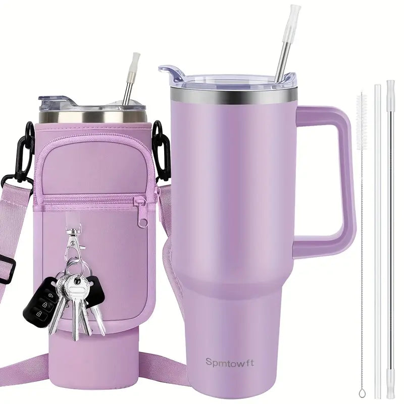 Insulated Tumbler with Handle & Carrier Bag 40 oz