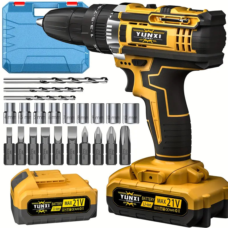 🔧⚡ Wireless Lithium-Ion Drill Kit with Battery & Fast Charger