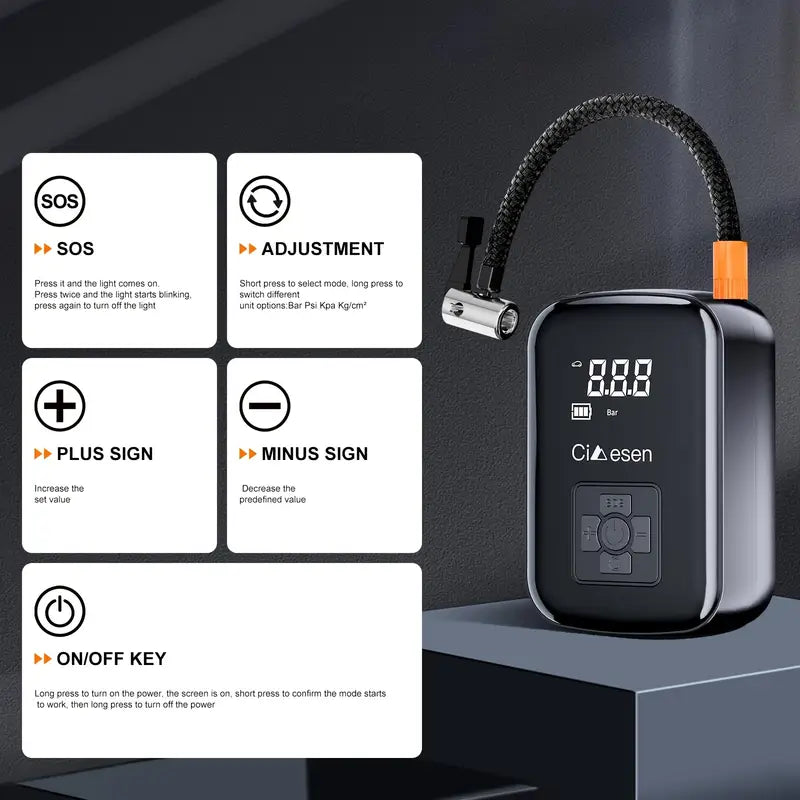 Portable Digital Tire Inflator 🚗⚡