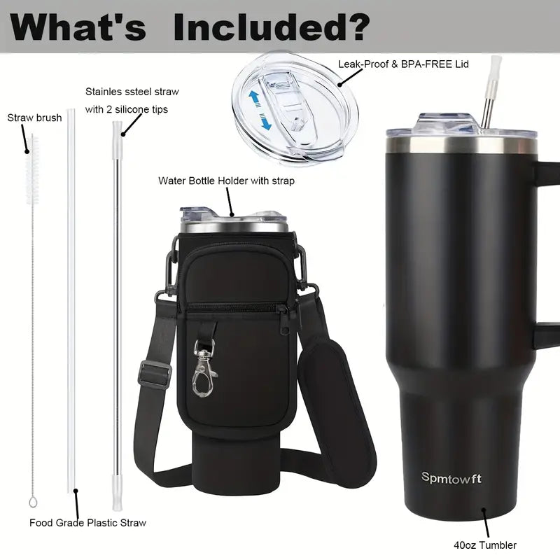 Insulated Tumbler with Handle & Carrier Bag 40 oz