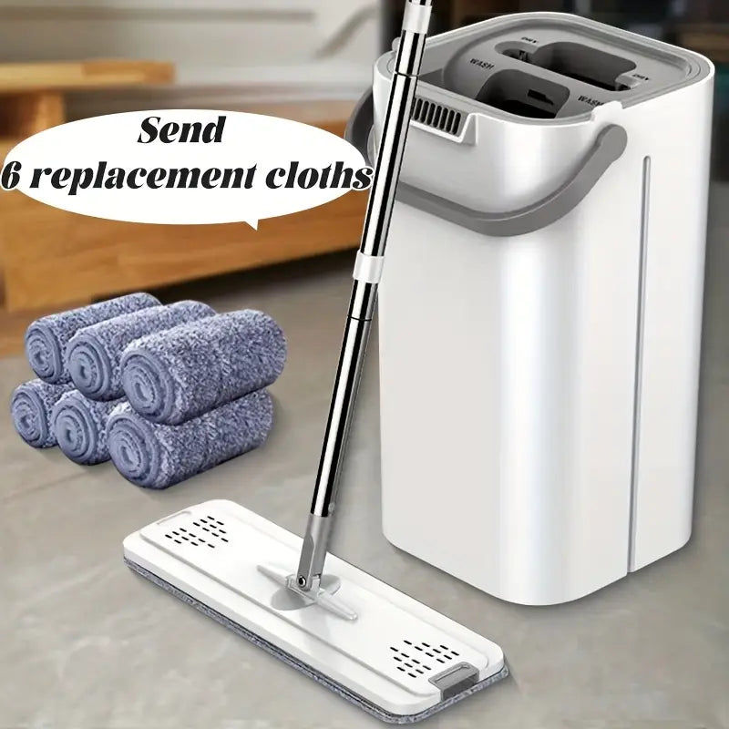 🧹💧 Hands-Free Flat Dust Mop with Bucket