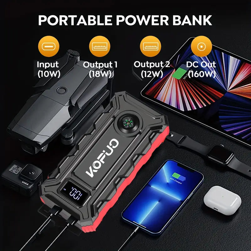 Portable Car Jump Starter & Emergency Power Bank 🔋🚗
