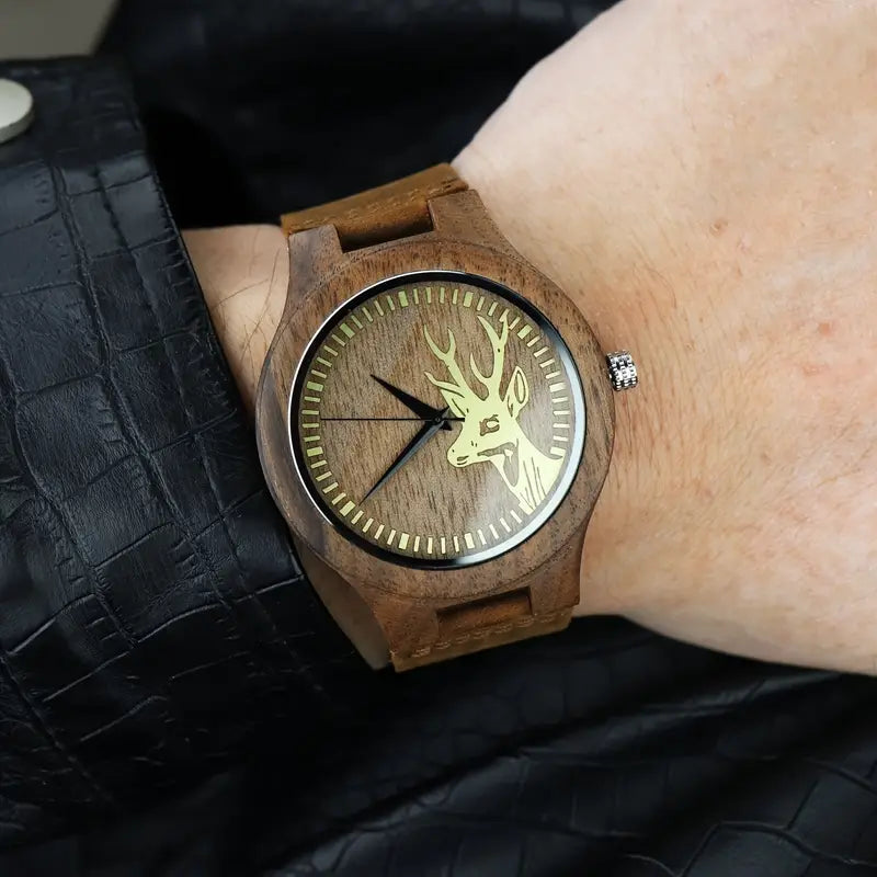 🌲 Handmade Men's Wooden Watch – Nature-Inspired Elegance & Timeless Craftsmanship ⌚🦌