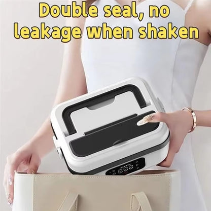 A52Q-Portable 1L Cordless Electric Lunch Box for Adults Self-Heating Food Warmer Suitable for Indoor Outdoor Office Camping UK P