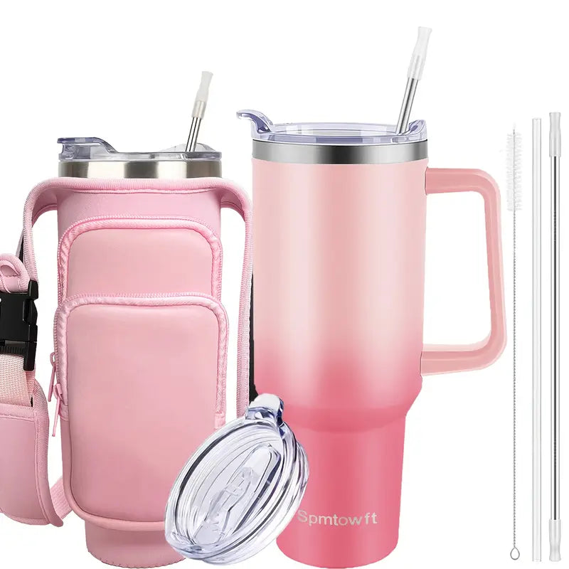 Insulated Tumbler with Handle & Carrier Bag 40 oz