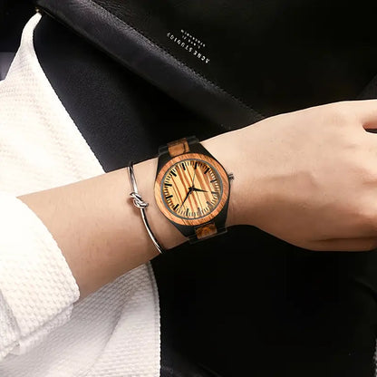 Women & Men's Classic Fashion Wooden Watch, Rustic Analog Quartz Timepiece, Elegant Wood Wristwatch with Adjustable Band, Lightweight Accessory for Casual Attire