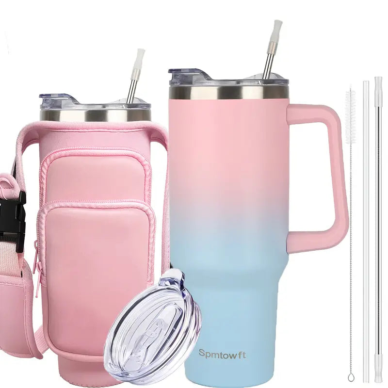 Insulated Tumbler with Handle & Carrier Bag 40 oz
