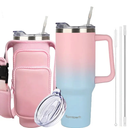 Insulated Tumbler with Handle & Carrier Bag 40 oz